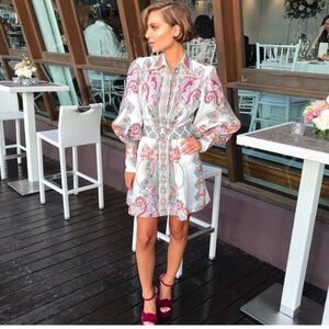 NWT Zimmermann White and Pink Paisley Dress